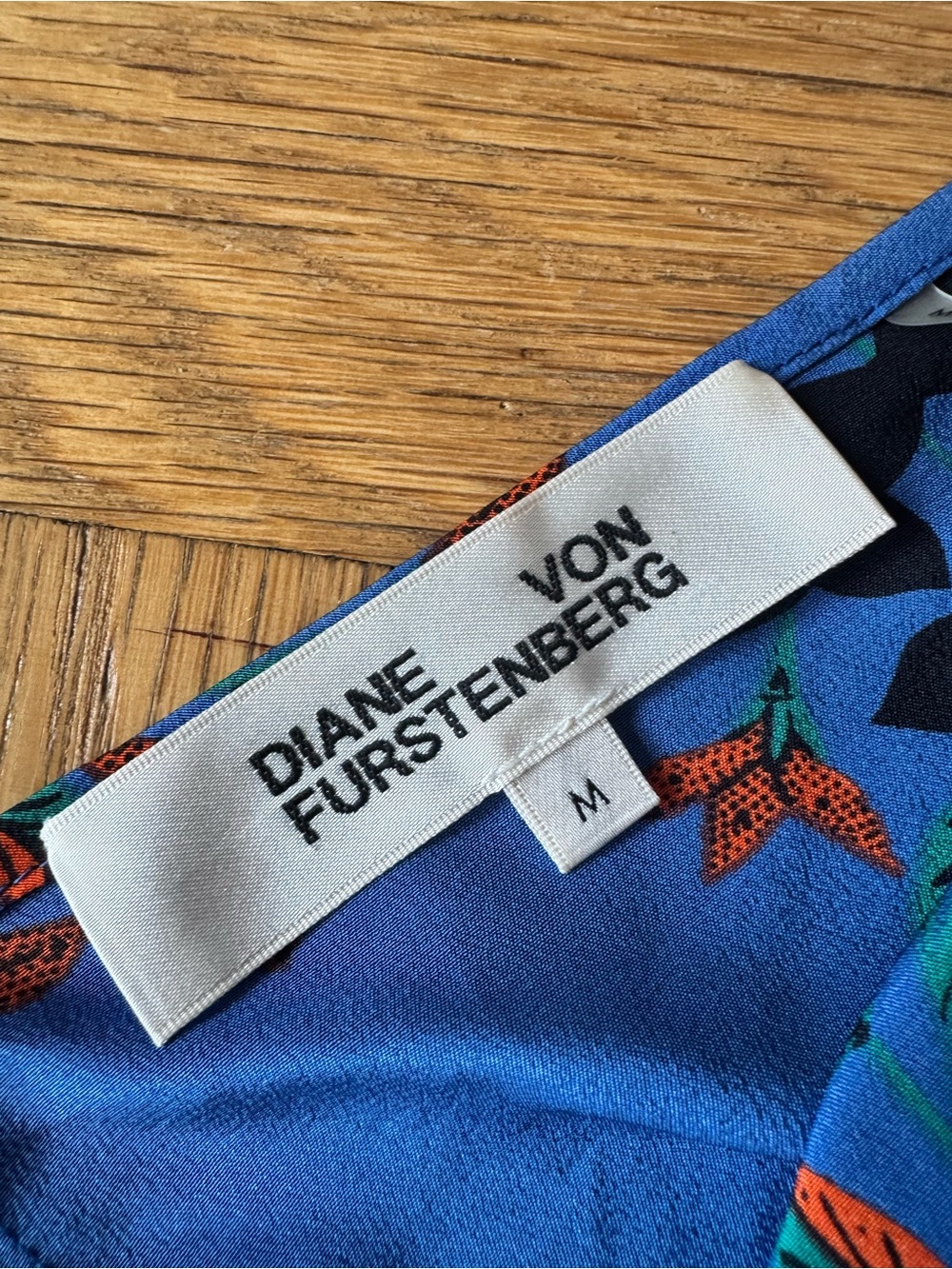 Diane Von Furstenberg DVF Blue Floral Wrap Dress Camden Cove Medium Silk - Picture 5 of 9